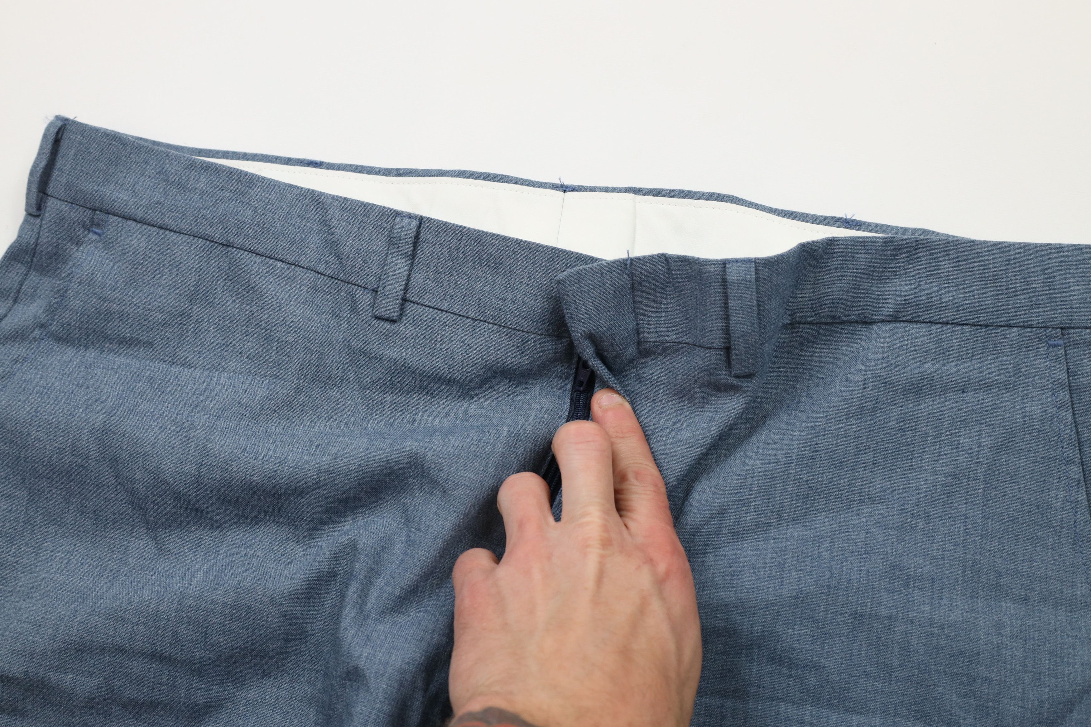 Vintage Vintage 70s Streetwear Knit Wide Leg Chino Pants Blue Size US 38 / EU 54 - 5 Thumbnail