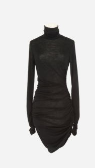 Saint Laurent Paris o1tp1o1224 Long Sleeved Turtle Neck Dress in Black Size S / US 4 / IT 40 - 1 Thumbnail