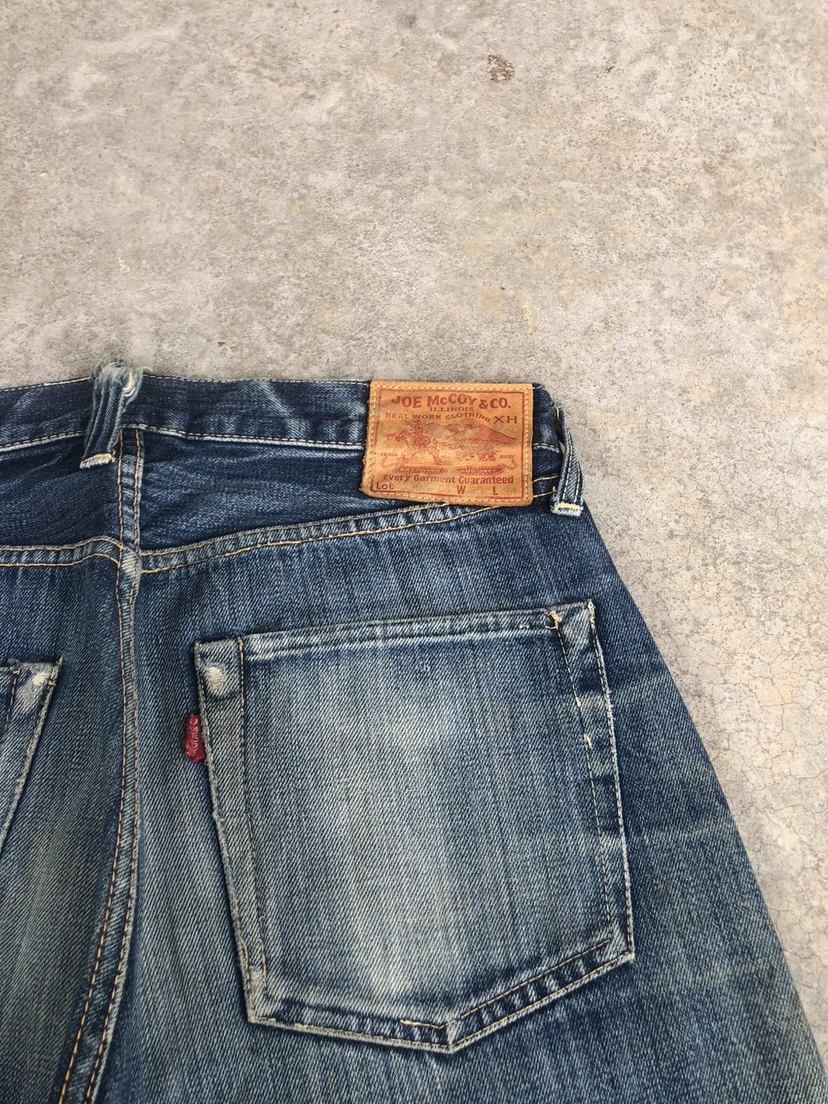The Real McCoy's Joe Mccoy 906 Selvedge Denim Mudwash Distressed Ripped Size US 30 / EU 46 - 19 Thumbnail