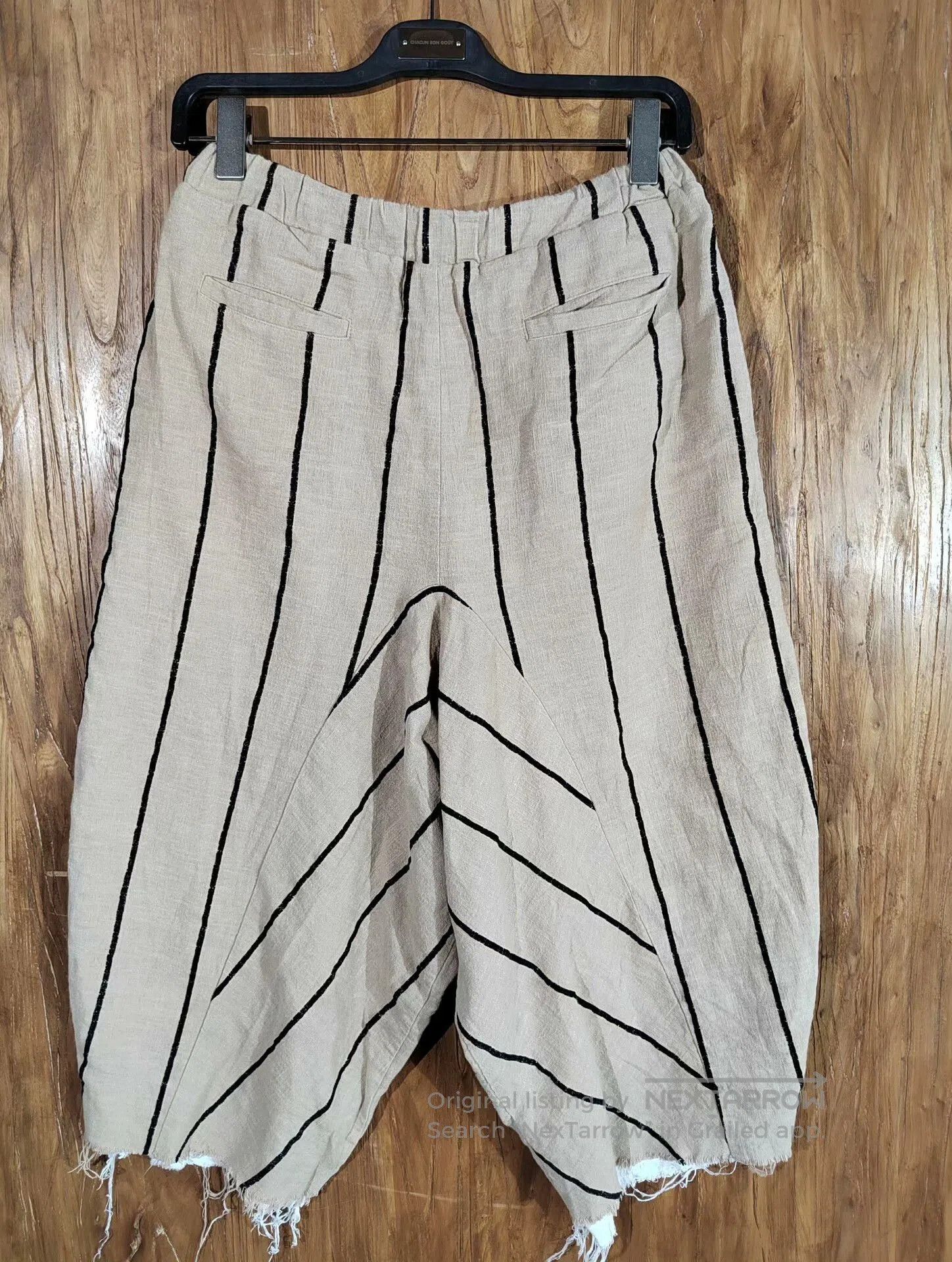 Japanese Brand Striped Wide-Leg Pants by Morin Khuur. Size 26" / US 2 / IT 38 - 5 Thumbnail