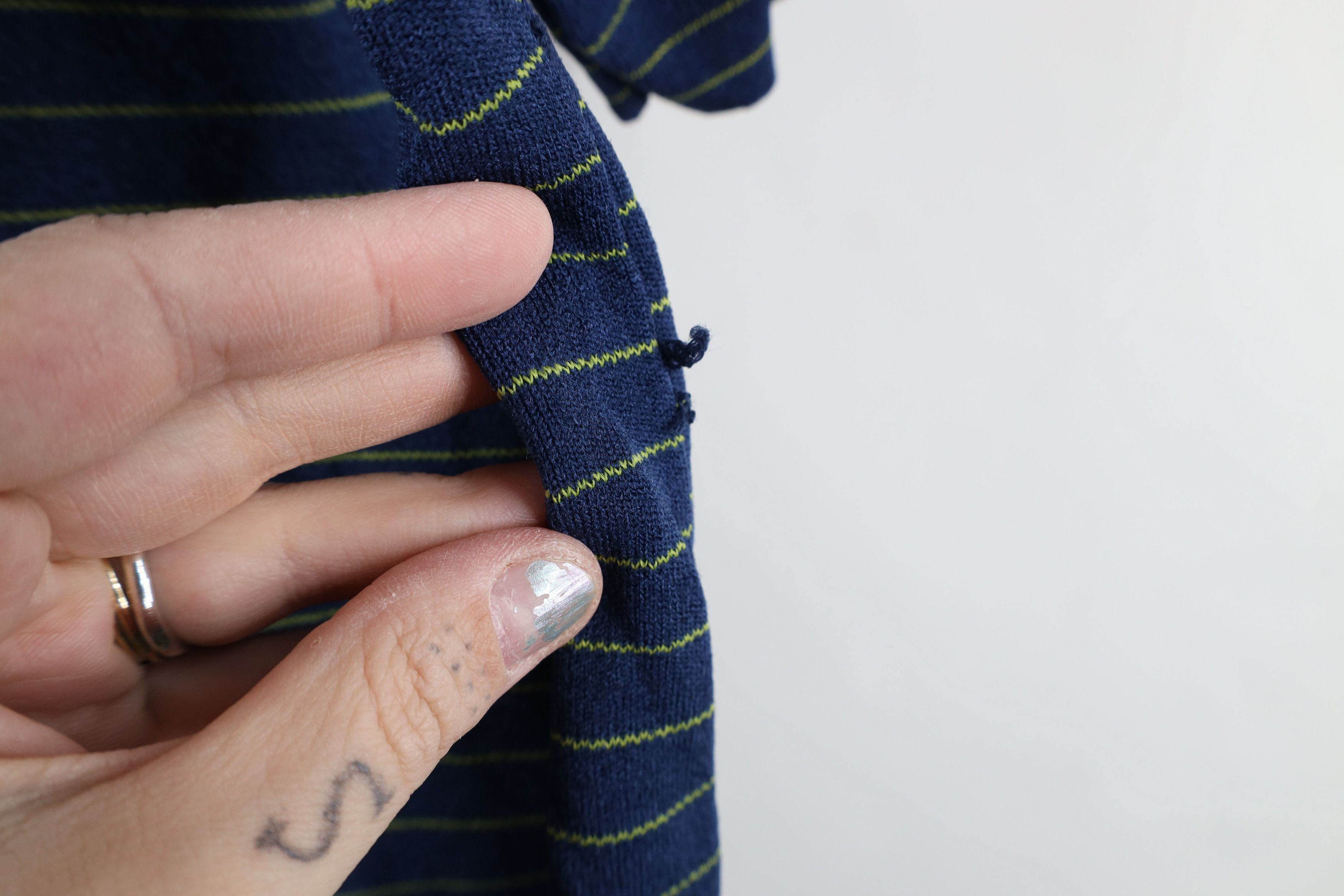 Vintage Vintage 50s 60s Streetwear Knit Striped T-Shirt Blue USA Size US M / EU 48-50 / 2 - 4 Thumbnail