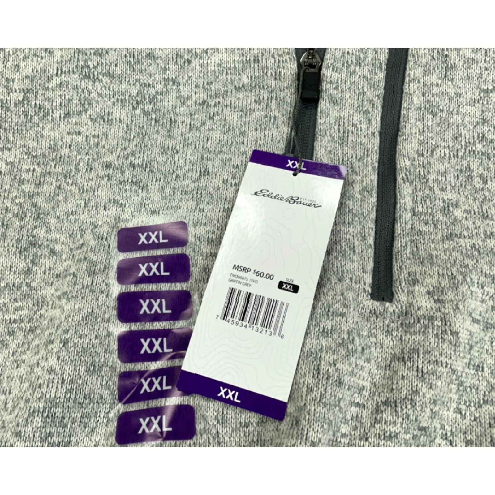 Eddie Bauer Eddie Bauer Sweater 1/4 Zip Pullover Fleece Gray 2XL Mens Unworn Tags Radiator Classic 90s Casual Knit High Neck Size US XXL / EU 58 / 5 - 4 Thumbnail