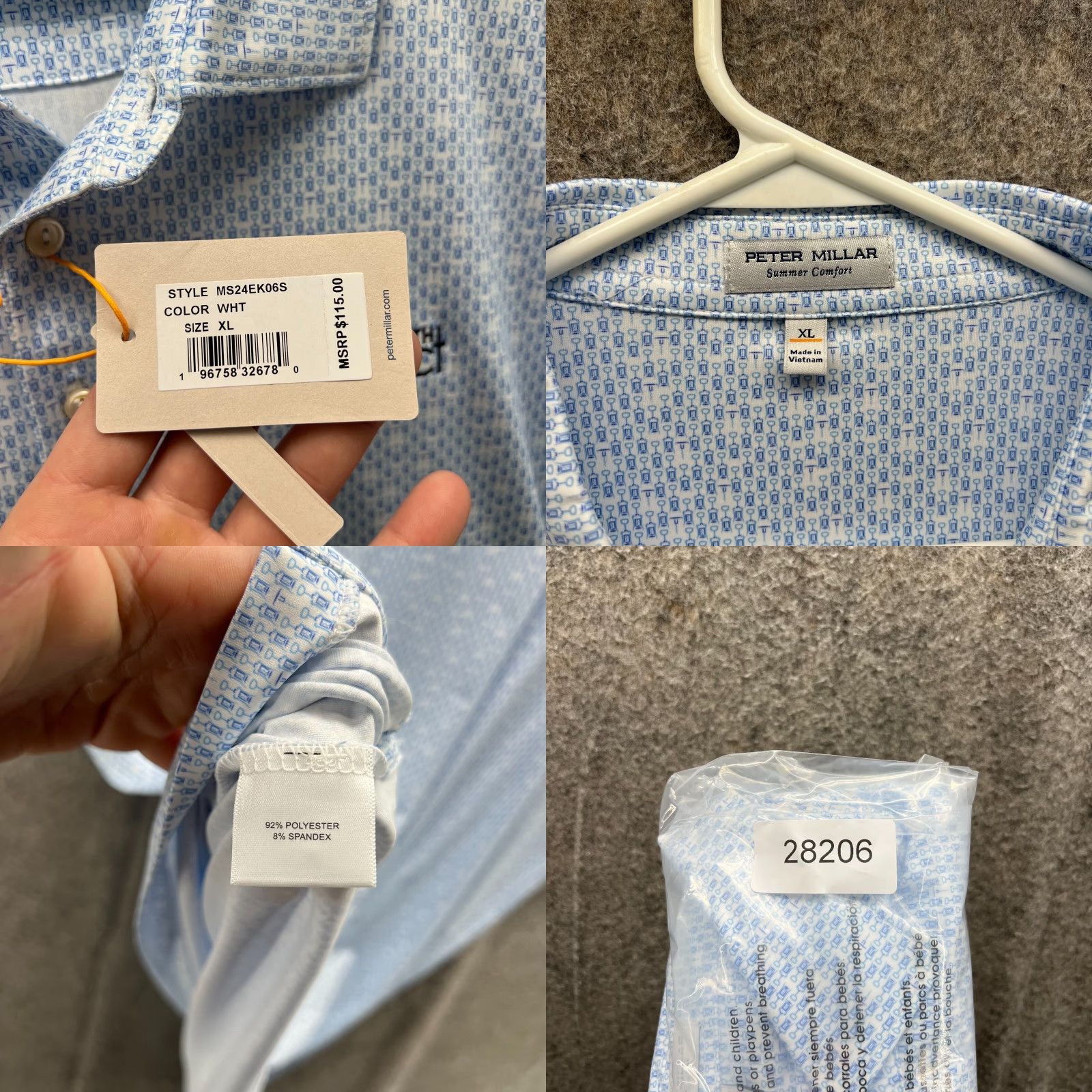 Peter Millar Peter Millar Polo Shirt Men XL Blue Club Summer Comfort Corkscrew Performance Shirt Size US XL / EU 56 / 4 - 8 Thumbnail