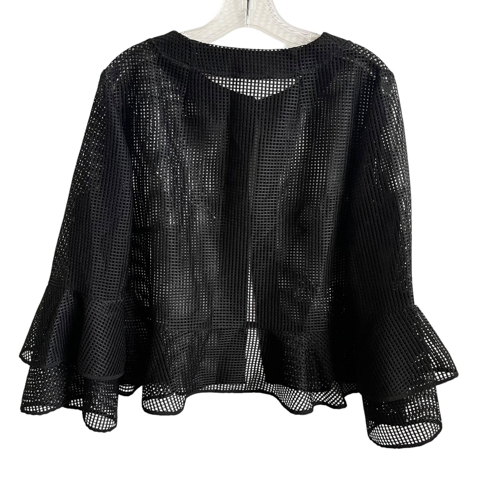 Other UK Maria Grazia Severi Black Mesh Embroidered Jacket Size XL / US 12-14 / IT 48-50 - 8 Thumbnail