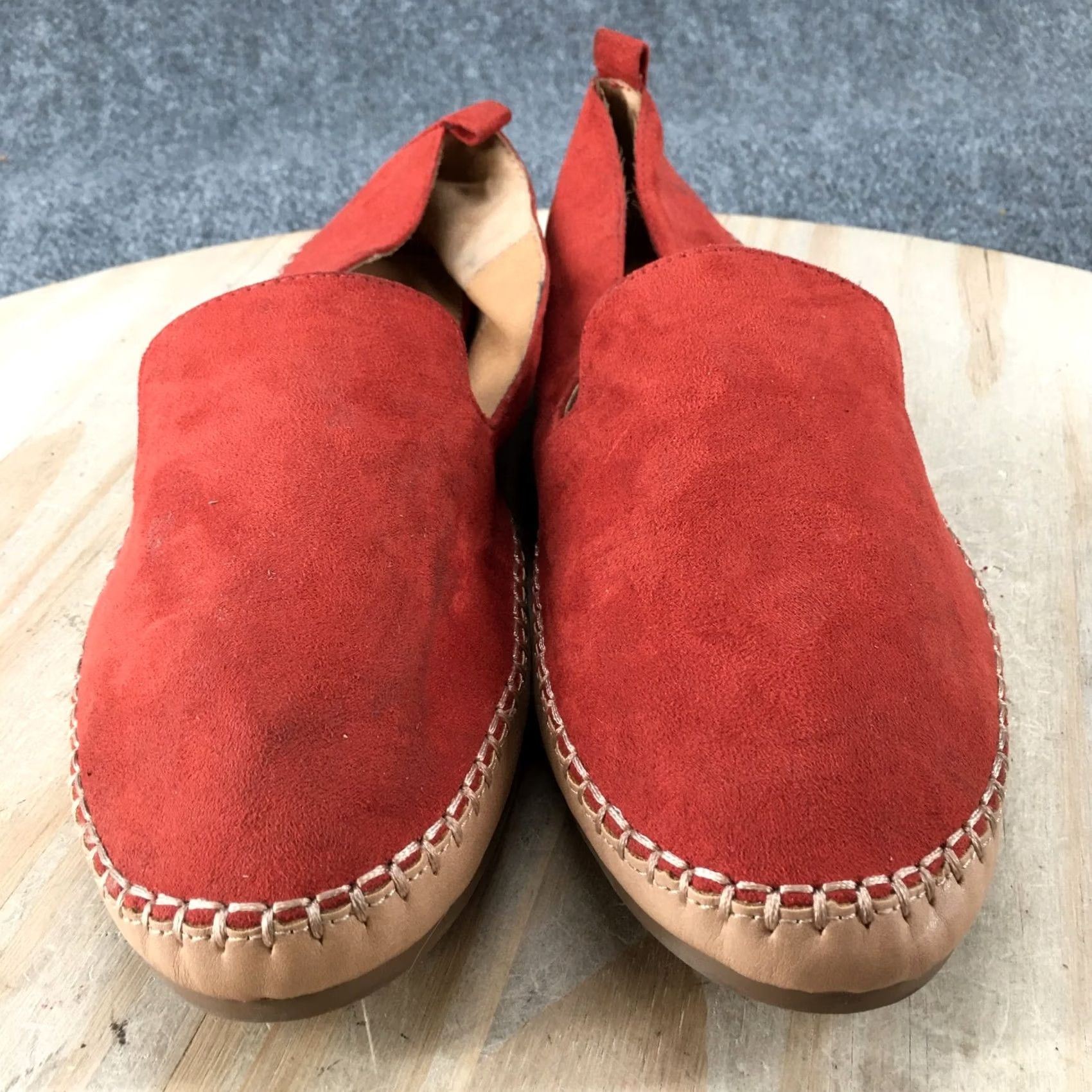 Vintage Universal Thread Shoes Womens 11 Casual Slip-On Flats Red Fabric Low Top Size L / US 10 / IT 46 - 6 Thumbnail