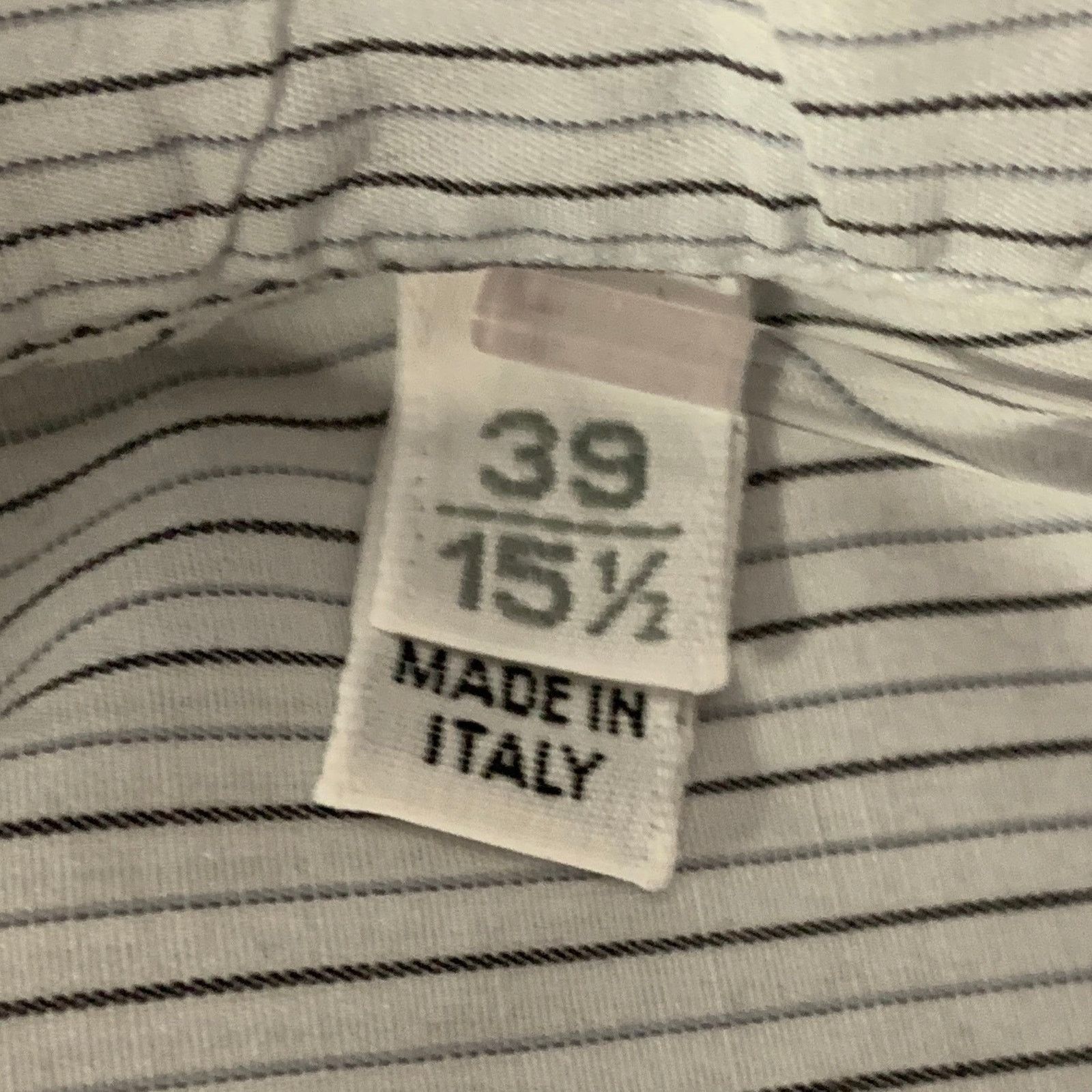 Lanvin LANVIN S Striped Cotton Spread Collar Shirt Light Blue Grey Size US S / EU 44-46 / 1 - 7 Thumbnail