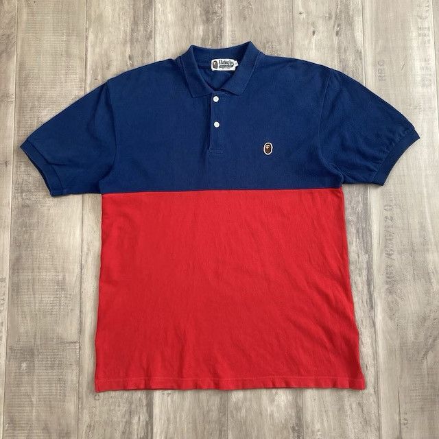 Bape BAPE HEAD LOGO polo shirt NAVY × RED a bathing ape NIGO Size US L / EU 52-54 / 3 - 1 Thumbnail