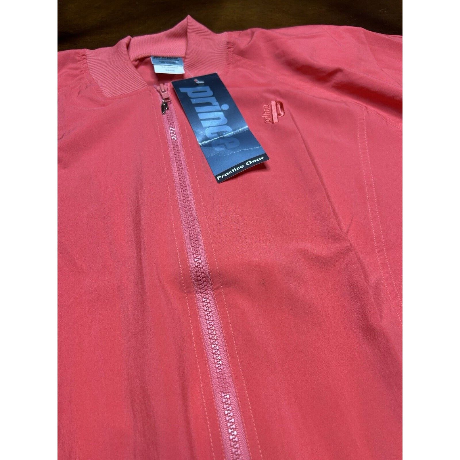 Prince VTG 1993 Prince Tennis Salmon Pink Zip Up Windbreaker NWT Size L / US 10 / IT 46 - 9 Thumbnail