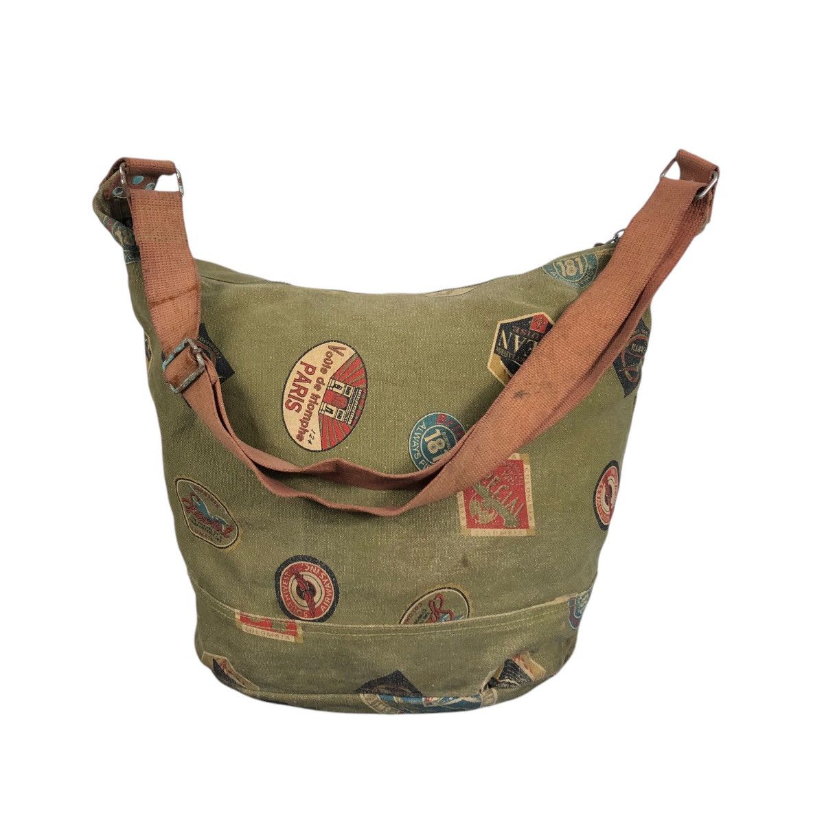 Japanese Brand 📌Vintage Sling Bag Earth Made Overprint Design Streetwear Size ONE SIZE - 1 Thumbnail