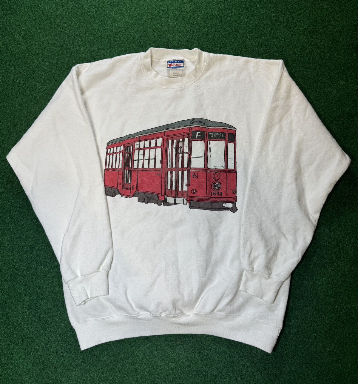 Hanes × Vintage Vtg 90s Trolley Erie Pa 814 Locomotive Crewneck Sweatshirt Size US L / EU 52-54 / 3 - 1 Thumbnail