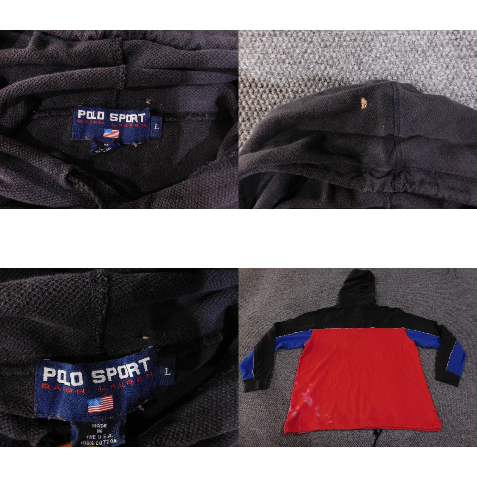 Polo Ralph Lauren Vintage Polo Sport Ralph Lauren Hoodie Mens Large Red Black Blue Pullover USA 90s Size US L / EU 52-54 / 3 - 8 Thumbnail