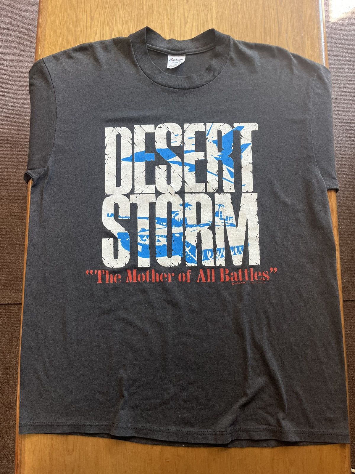 Vintage Vtg Desert Strom The Mother of All Battles Saddam Hussein 80 Size US XL / EU 56 / 4 - 4 Thumbnail