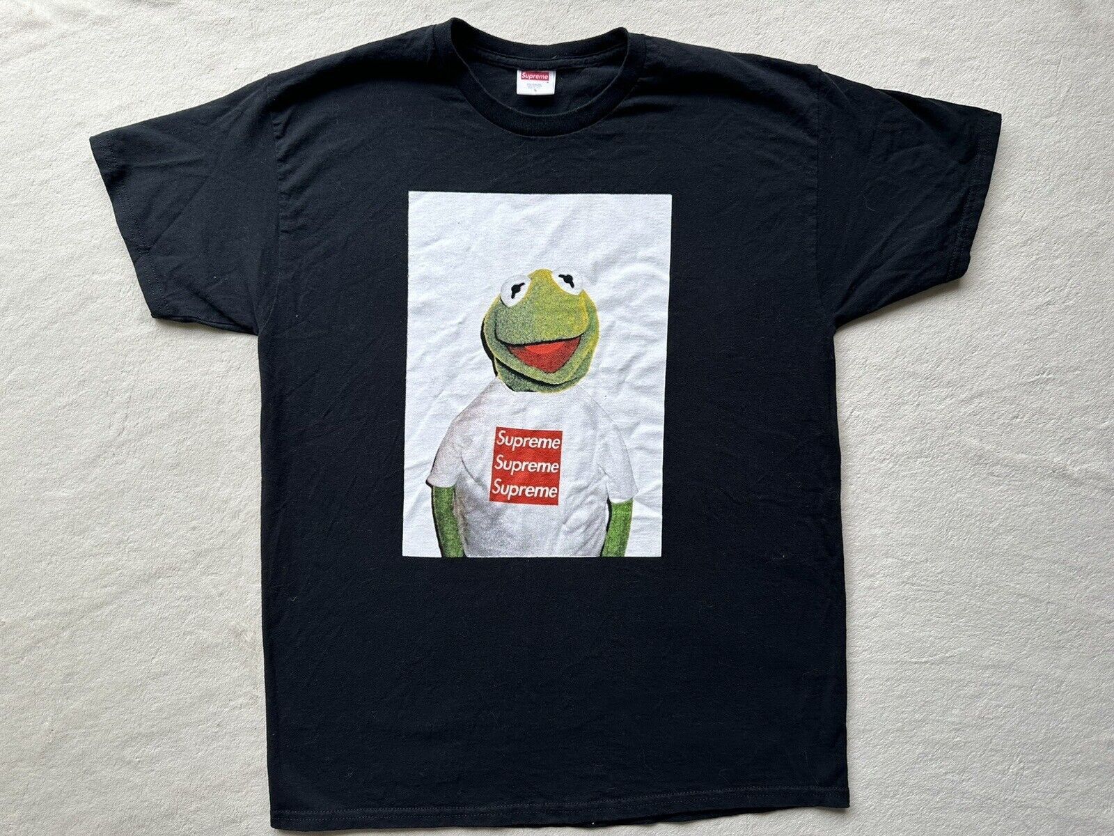 Asspizza Supreme Kermit Triple Box Logo Black T-Shirt