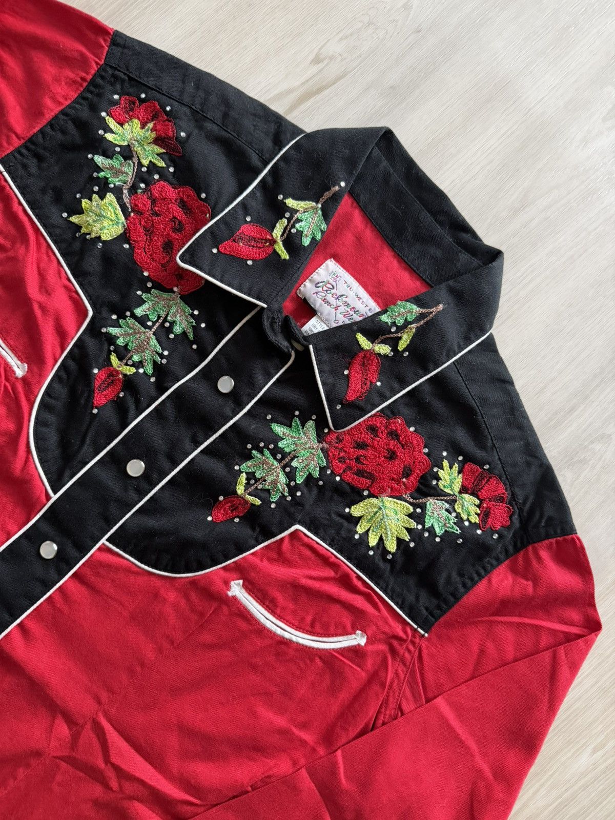 Rockmount Ranch Wear Retro Western Wear Rockmount Ranch Roses Pearl Snap Sz XL Size XL / US 12-14 / IT 48-50 - 3 Thumbnail