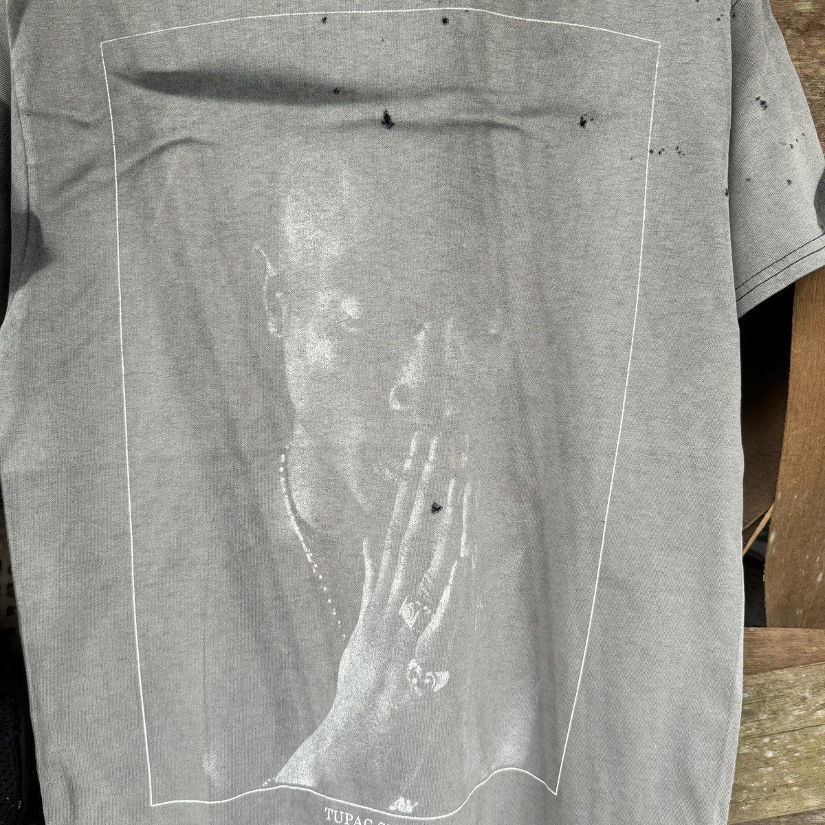 Rap Tees Sunfaded Tupac Shakur Distressed Tee Size US M / EU 48-50 / 2 - 2 Thumbnail