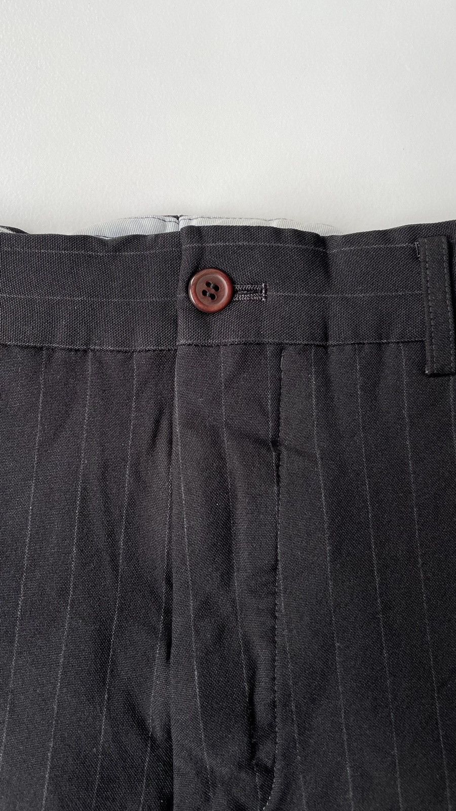 Comme des Garcons Black/Grey Pinstripe Tech Twill Trousers Size US 32 / EU 48 - 4 Thumbnail