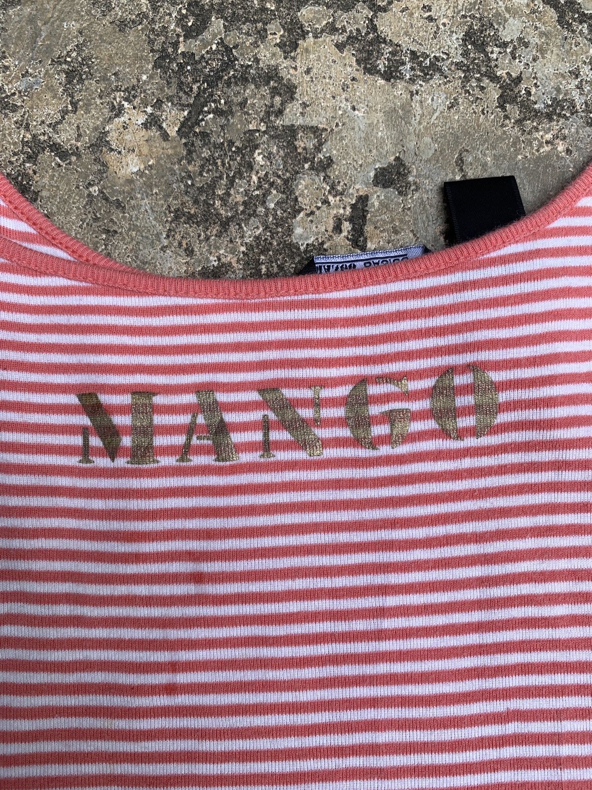 Mango y2k Mango MNG Pink Stripes Low Cotton Tank Top Size S / US 4 / IT 40 - 4 Thumbnail
