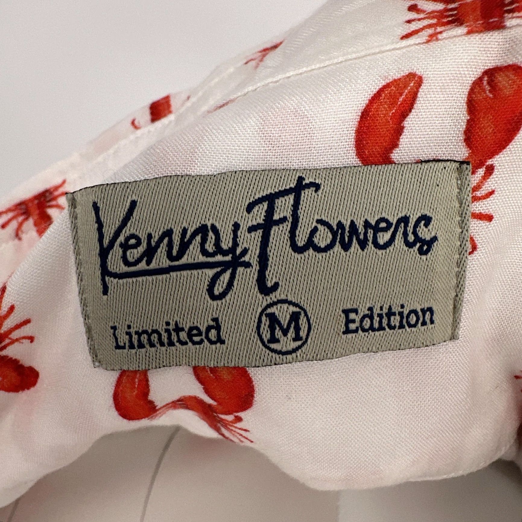 Vintage Kenny Flowers Shirt Mens Medium White Lobster Print Button Up Limited Edition Size US M / EU 48-50 / 2 - 4 Thumbnail