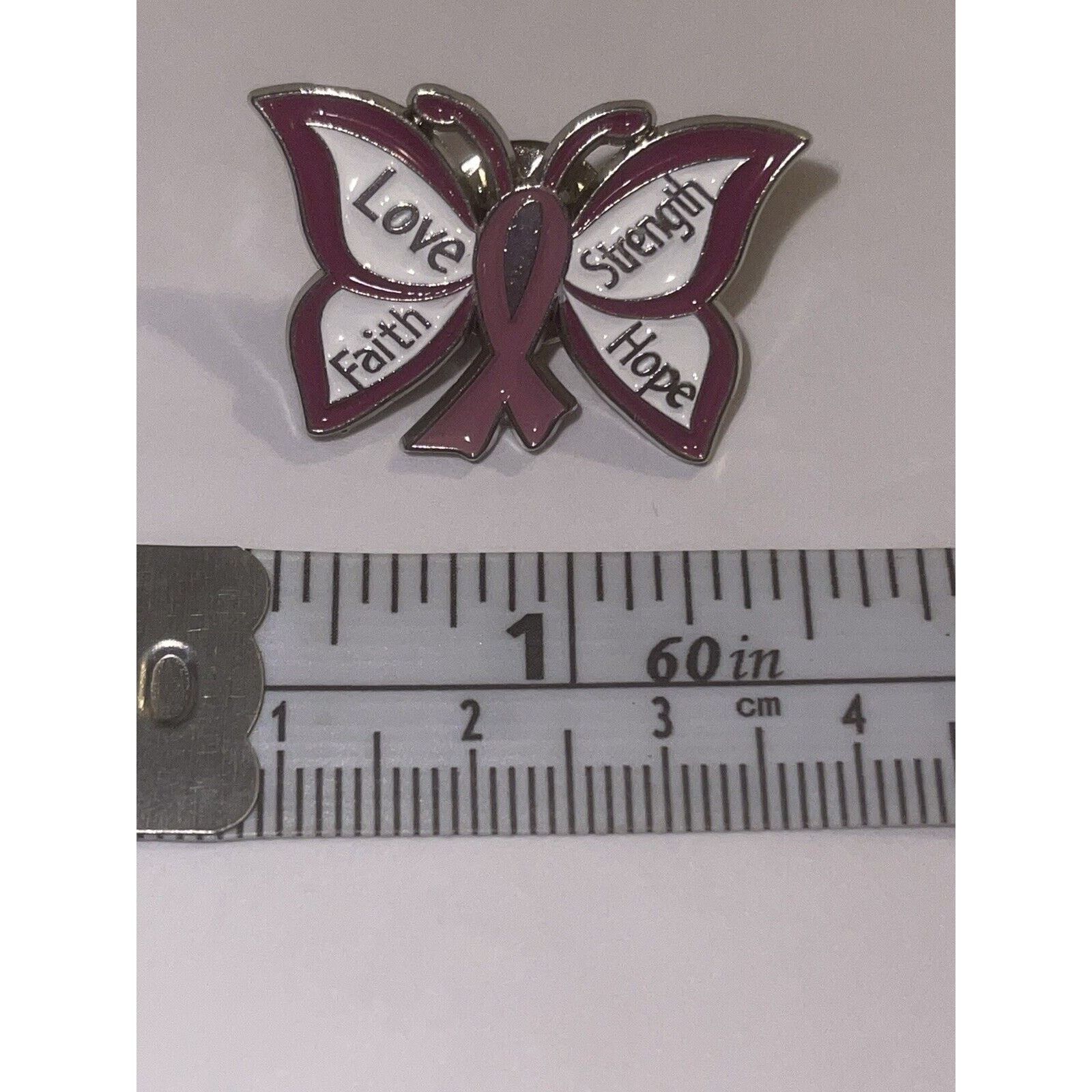 Other Love Faith Strength Hope Butterfly Ribbon Pin Brooch Size ONE SIZE - 1 Preview