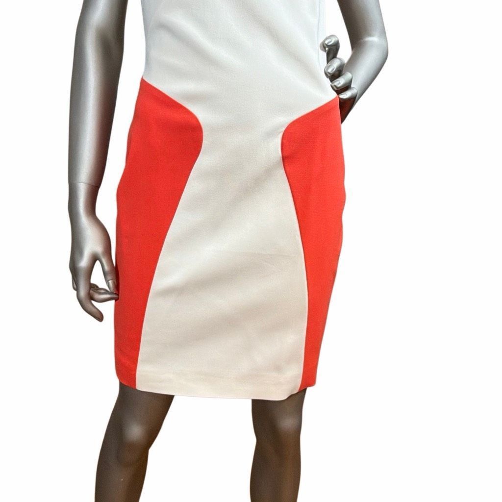 MSGM NWT MSGM Colorblock Bodycon Dress White Orange Sleeveless Italy 4 / 6 (068) Size M / US 6-8 / IT 42-44 - 3 Thumbnail