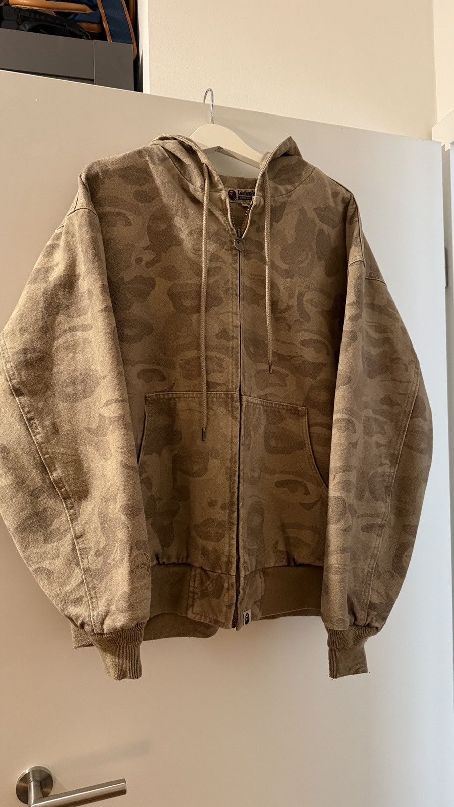 Bape Bape X Kidsuper Solid Camo Jacquard Jacket Beige Size US XL / EU 56 / 4 - 1 Thumbnail
