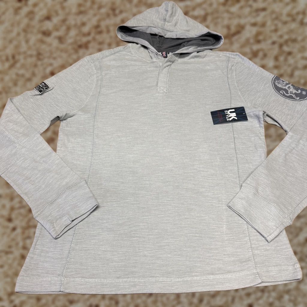 French Connection UK Style By French Connection Mens Large Gray Henley Pullover Hoodie Logo Size US L / EU 52-54 / 3 - 1 Thumbnail