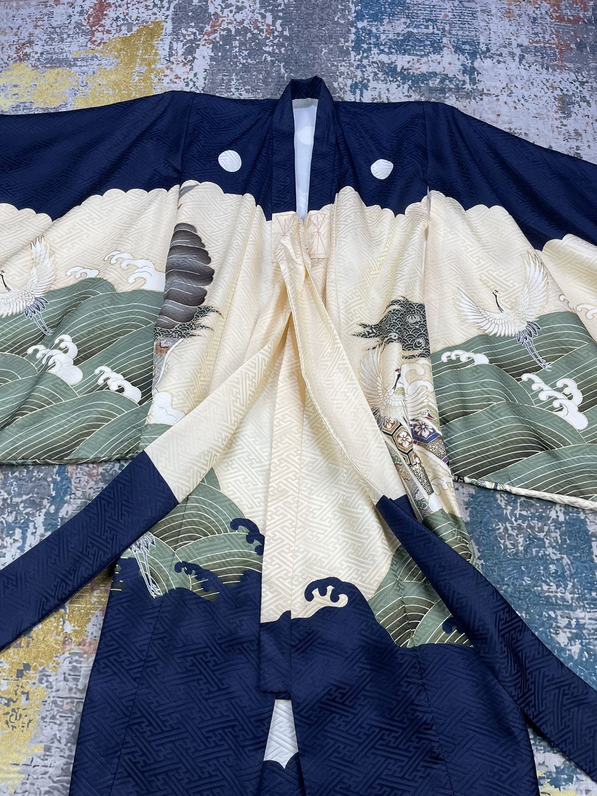 Dragonfly Vintage Japanese Traditional Silk Art Kimono Size S / US 4 / IT 40 - 10 Thumbnail
