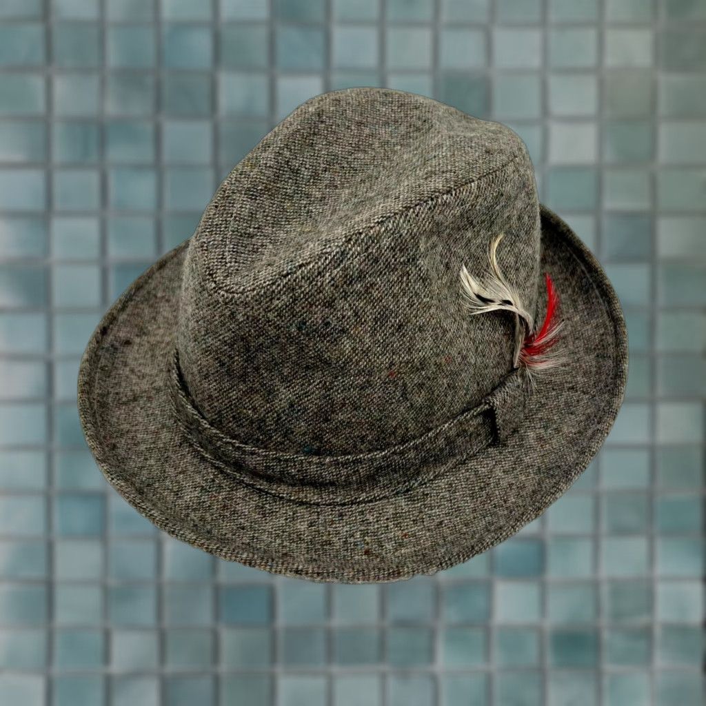 Vintage VINTAGE Adam Wool Fedora Mens Medium Gray Tweed Classic Designer USA Size ONE SIZE - 1 Thumbnail