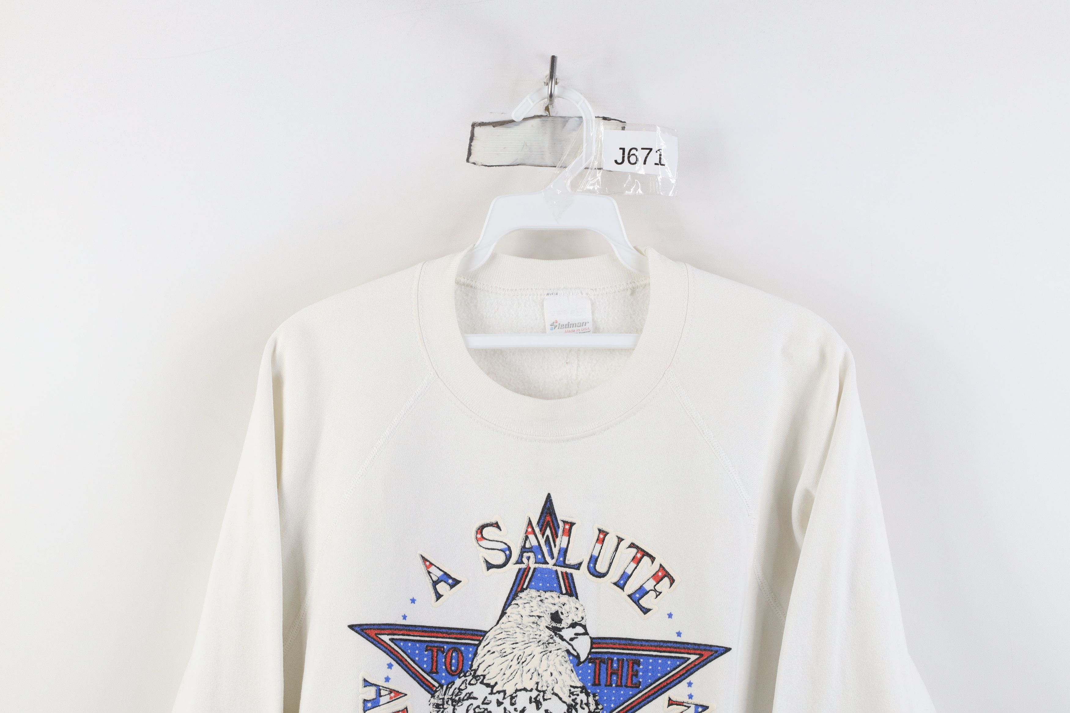 Vintage Vintage 80s A Salute To The American Veteran Sweatshirt USA Size L / US 10 / IT 46 - 2 Thumbnail
