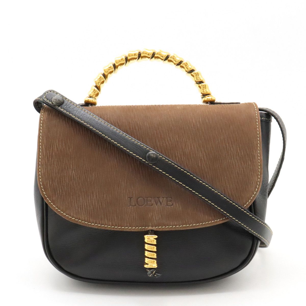 Loewe Loewe Loewe Velazquez Twist Leather/Nubuck Handbag 2WAY Leather Handbag in Very Good Condition Size ONE SIZE - 1 Thumbnail