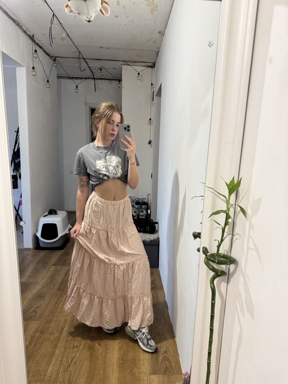 Vintage POWDER AVANT GARDE RUCHES MAXI SKIRT Size 28" / US 6 / IT 42 - 1 Thumbnail