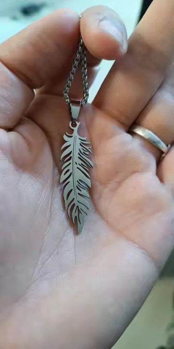 Jewelry Silver Feather Pendant Necklace Size ONE SIZE - 5 Thumbnail