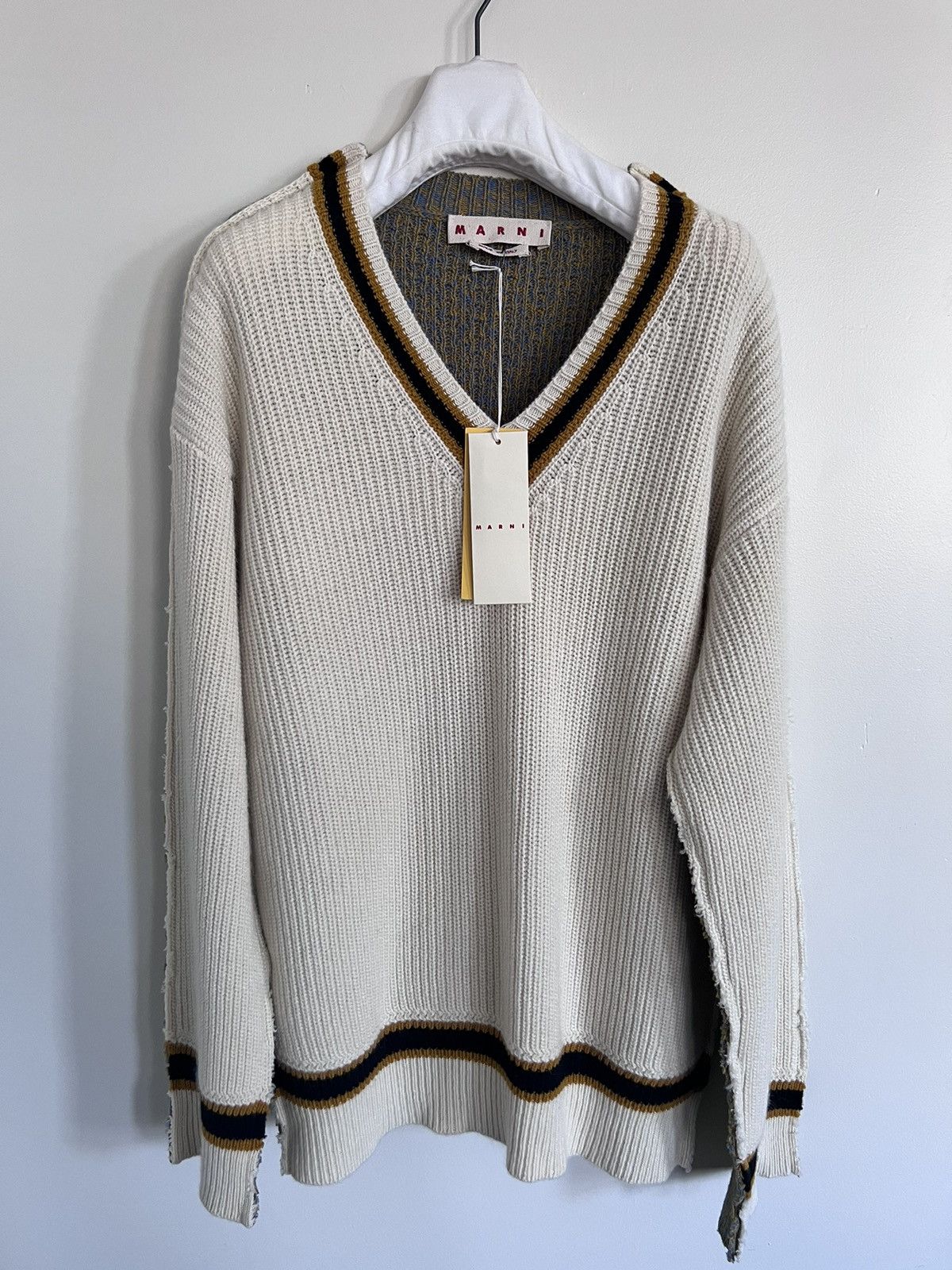 Marni $1.5K Alpaca-blend two-sided “College” sweater/jumper, IT52 Size US L / EU 52-54 / 3 - 1 Thumbnail