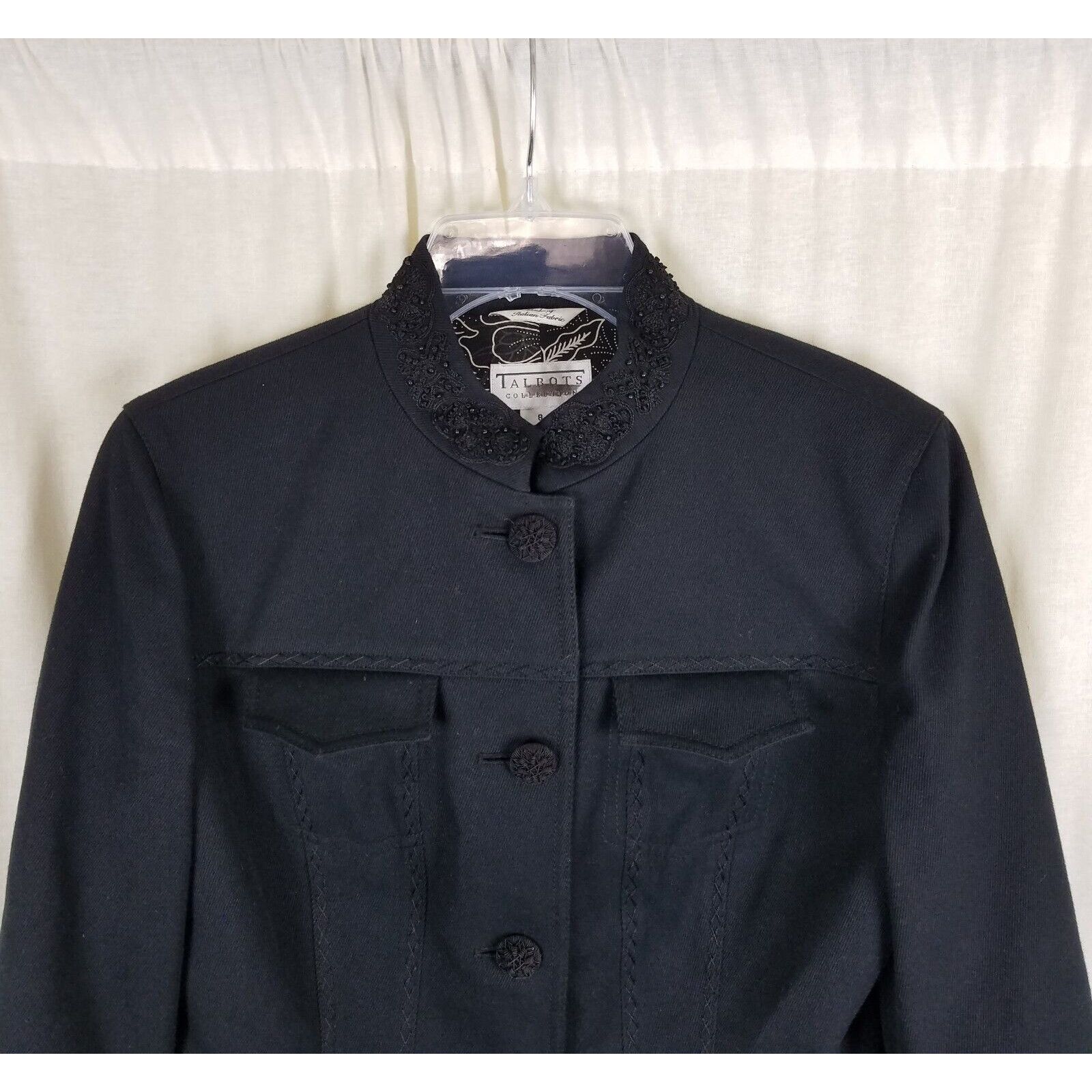 Vintage Vtg Talbots Collection Italian Fabric Tuxedo Blazer Jacket 8 Size M / US 6-8 / IT 42-44 - 2 Thumbnail