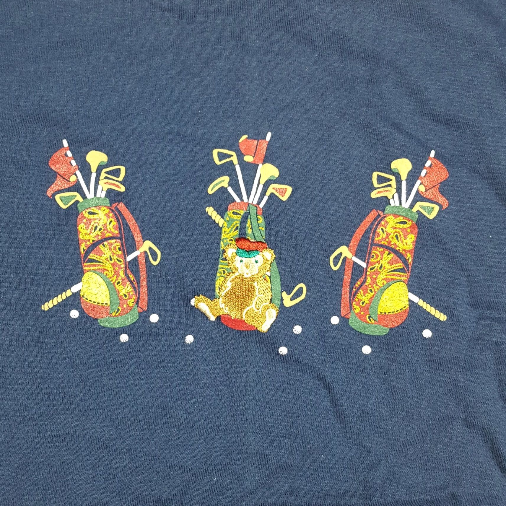 Vintage VINTAGE Blooming & Co T-Shirt Women Collared Short Sleeve Cotton 2000s Y2K Preppy Golf Teddy Bear Blue M Size M / US 6-8 / IT 42-44 - 3 Thumbnail
