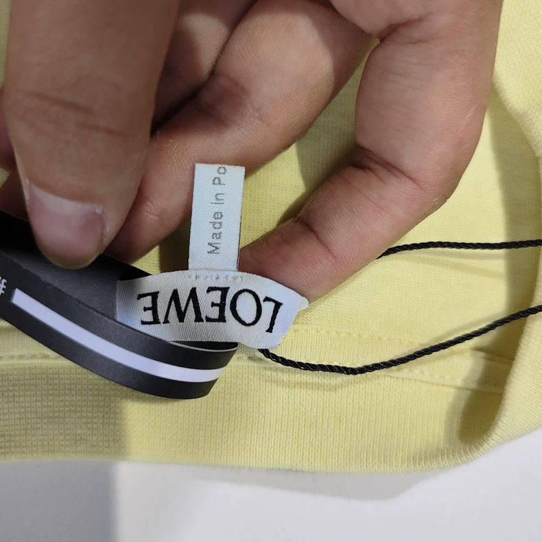 Loewe LOEWE Light yellow round collar embroidered logo short sle Size S / US 4 / IT 40 - 3 Thumbnail