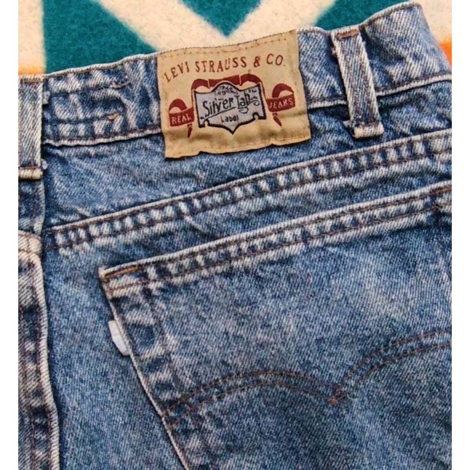 Levi's VINTAGE Levi's Silvertab Denim Jeans 32x32 Made in USA 1990s Mens Blue Straigh Size US 32 / EU 48 - 3 Thumbnail