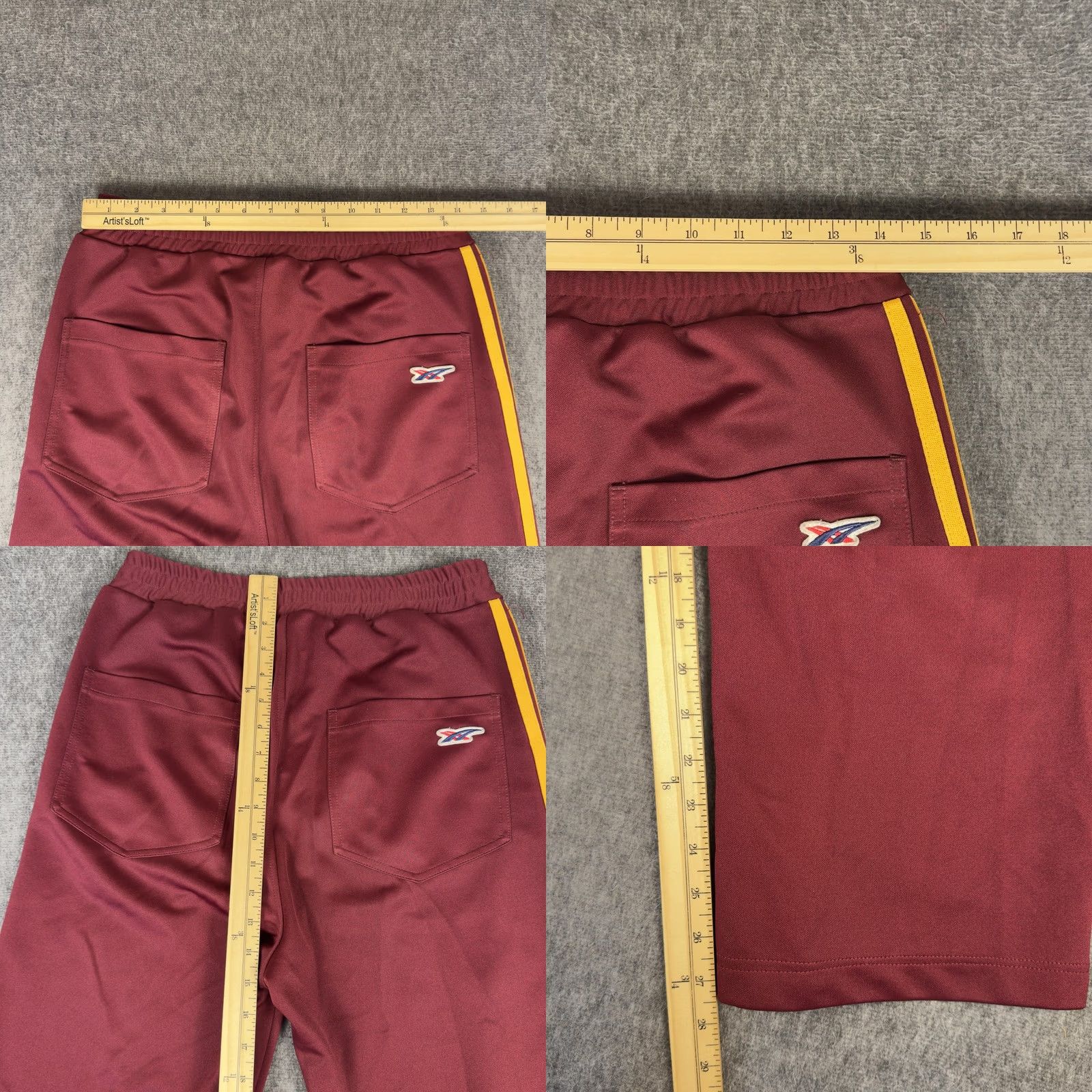 Onitsuka Tiger Onitsuka Tiger Pants Mens Small Red Yellow Stripe Elastic Waist Poly Track Size US 29 - 8 Thumbnail