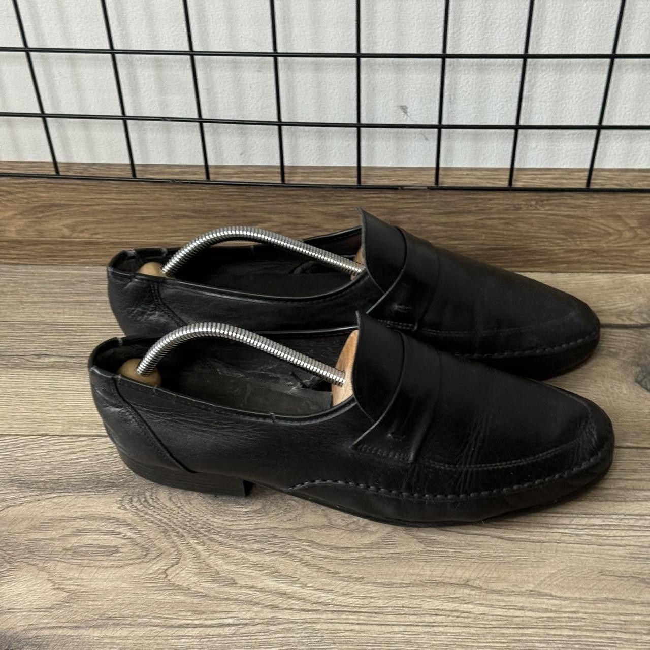 Vintage Loafers Black Leather Vintage 90s Size US 12.5 / EU 45-46 - 3 Thumbnail