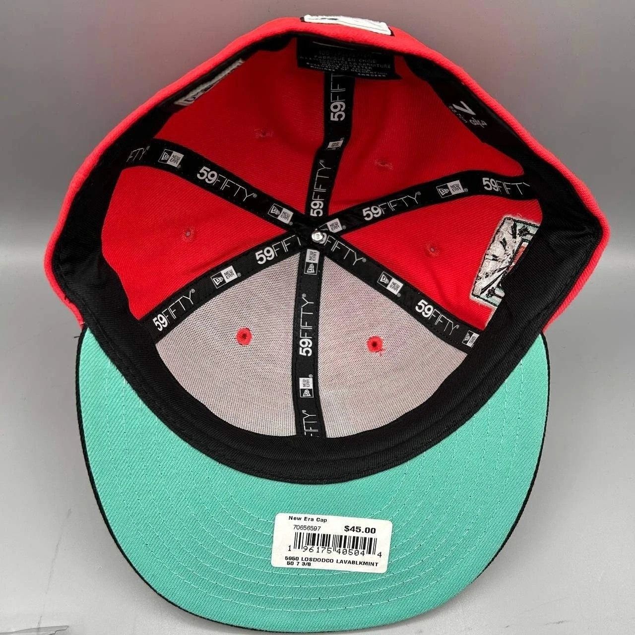 New Era Los Angeles LA Dodgers Hat Men 7 3/8 Red MLB Fitted Cap New Size ONE SIZE - 2 Thumbnail
