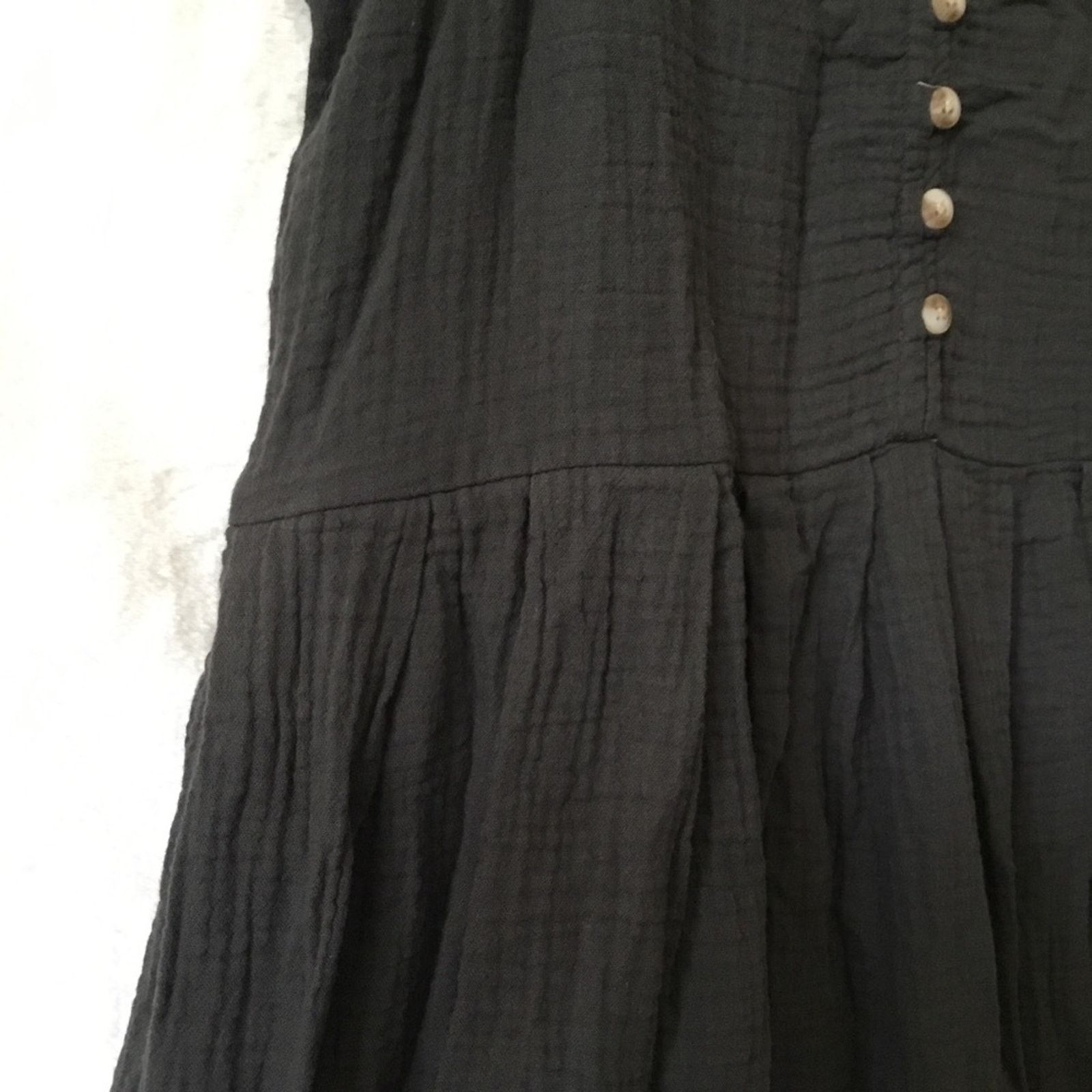 Other UpWest Dark Gray Sleeveless Button-Front Gauze Mini Dress Size M / US 6-8 / IT 42-44 - 3 Thumbnail