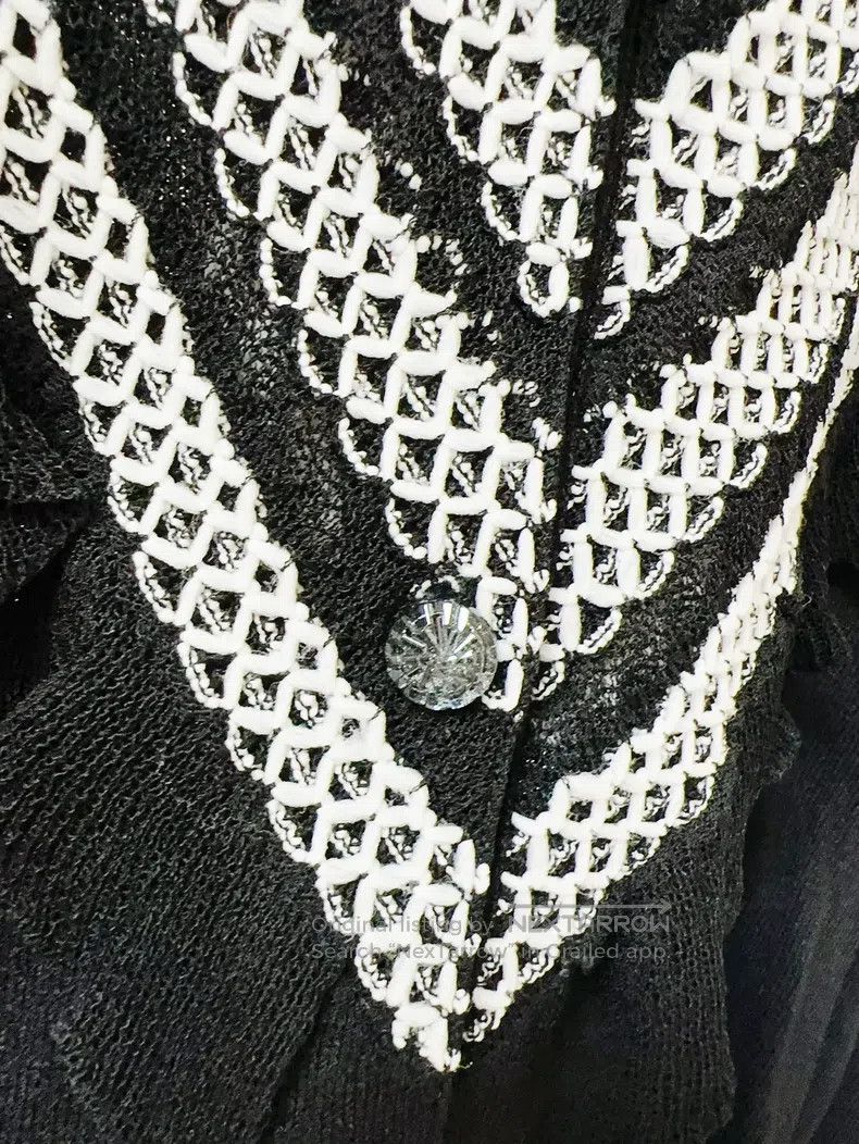 Chanel Chanel 20S Roof Series Black Ruffle Knitted Cardigan coat Size XS / US 0-2 / IT 36-38 - 6 Thumbnail
