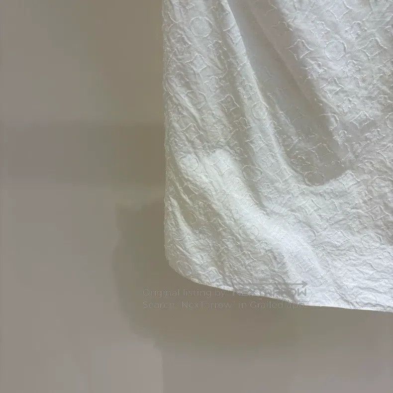 Louis Vuitton Louis Vuitton White logo jacquard full-print cotton lace s Size XXS / US 00 / IT 34 - 4 Thumbnail