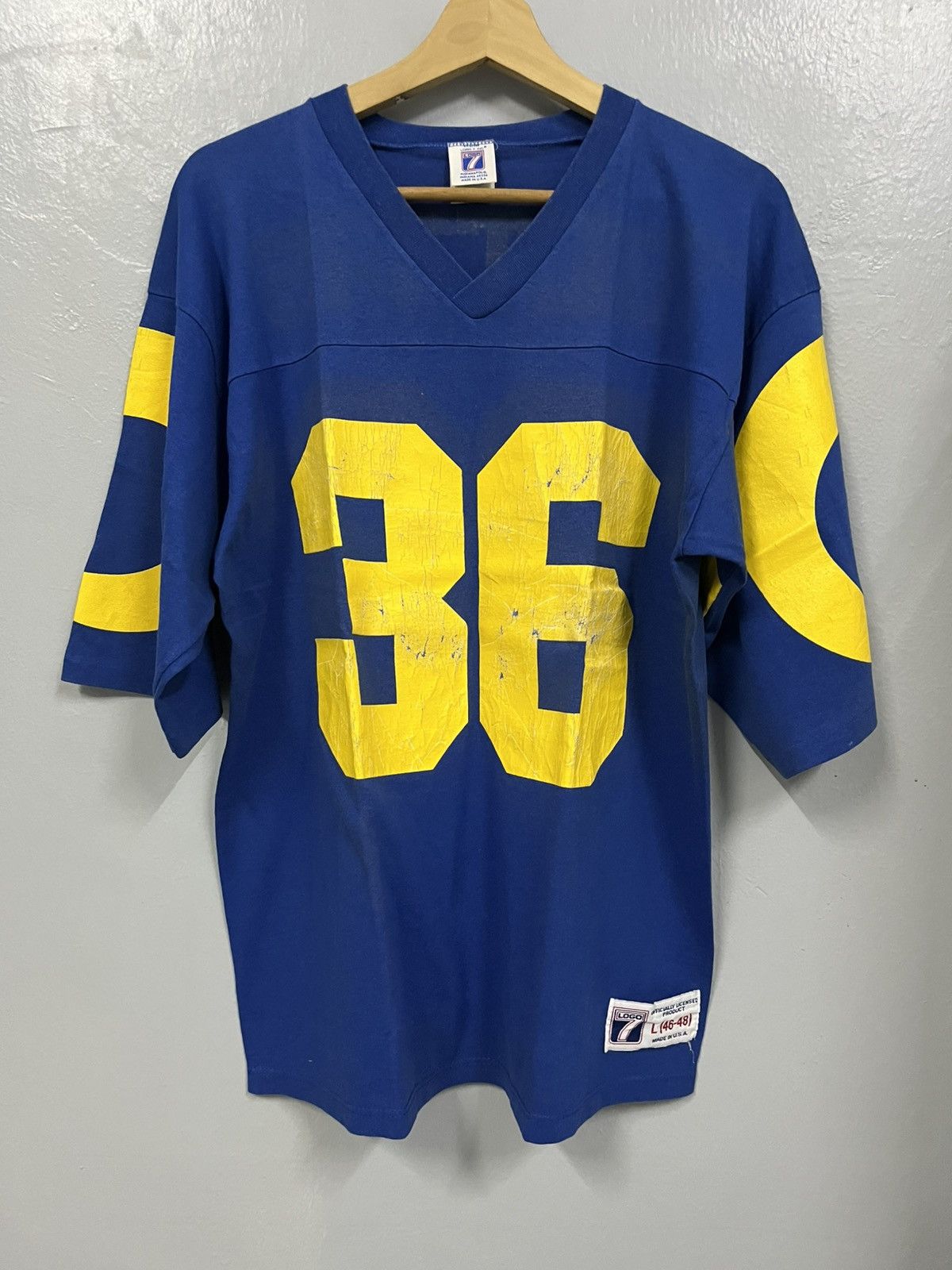 Vintage Vintage Logo 7 Los Angeles Rams Jerome Bettis Tee Size US L / EU 52-54 / 3 - 1 Thumbnail