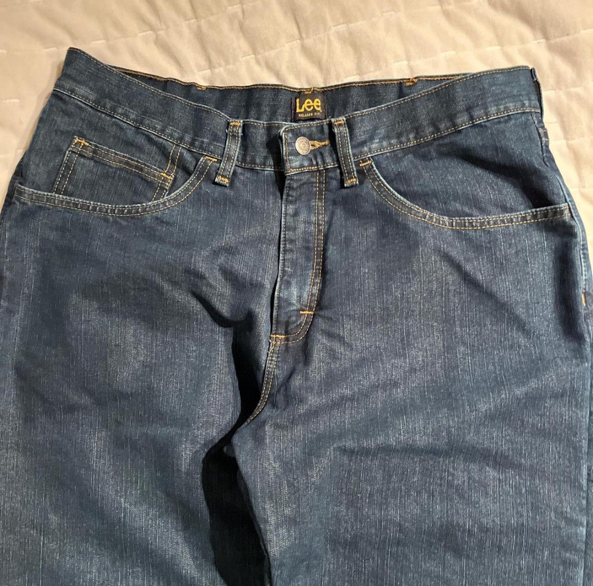 Lee × Vintage 36x29 Lee Fleece Lined Heavyweight Blue Jeans Size US 36 / EU 52 - 3 Thumbnail