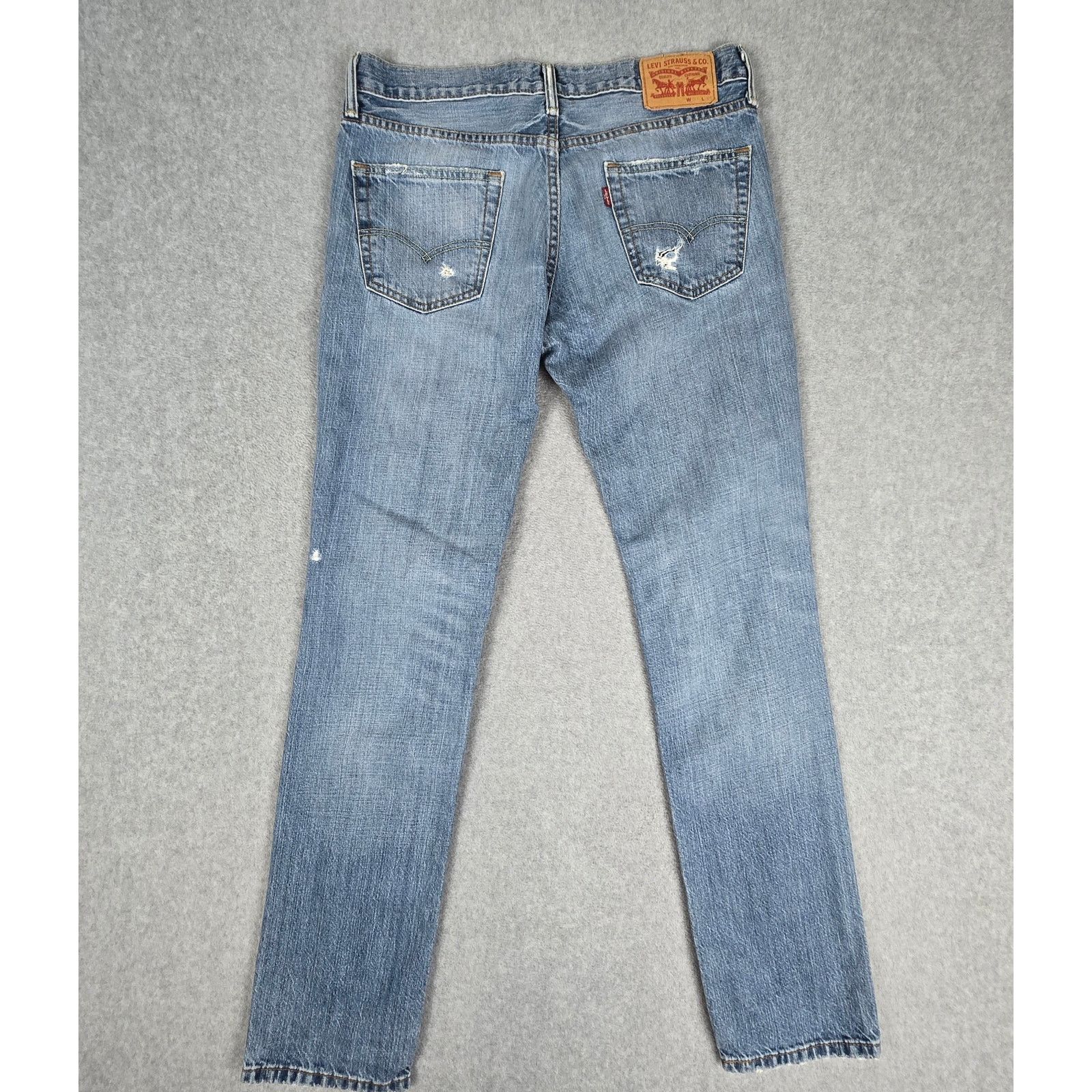 Levi's Levi's Mens 33x34 Straight Leg Distressed Jeans Size US 33 - 3 Thumbnail