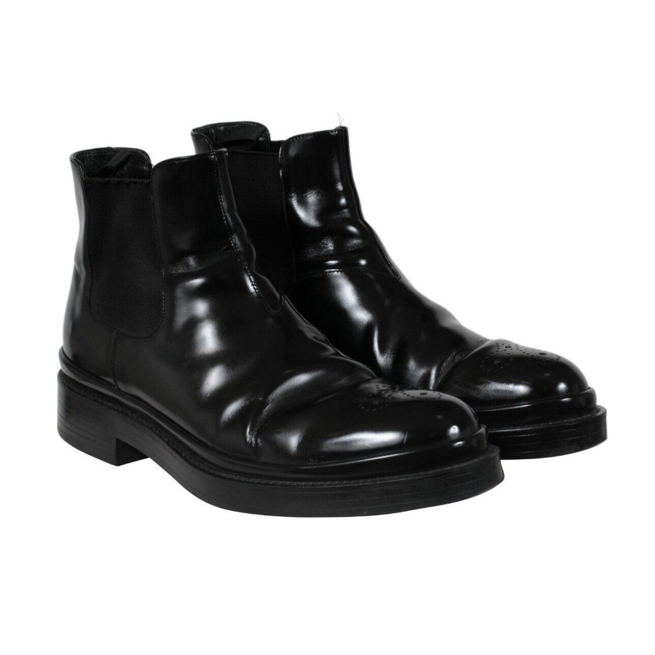 Prada Oxford Ankle Boots Medallion Black - 02166 Size US 9.5 / EU 42-43 - 11 Thumbnail