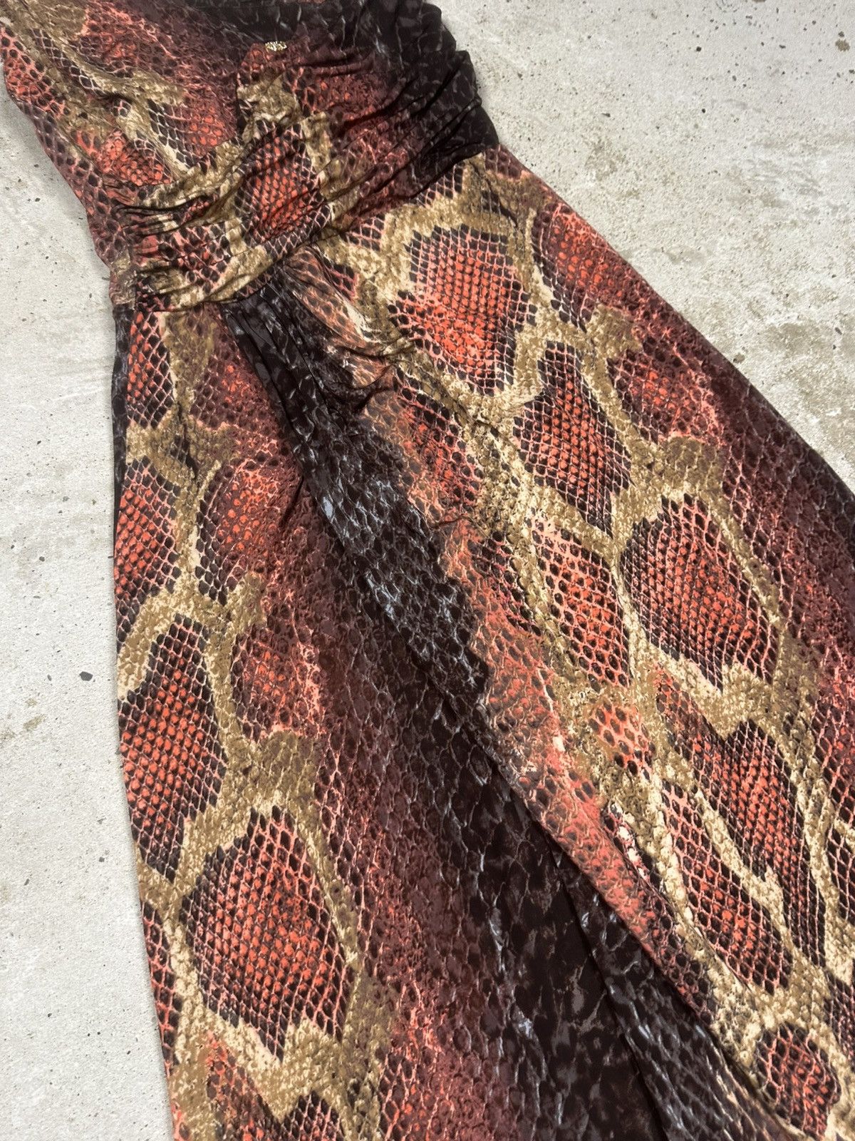 Roberto Cavalli 2000s Roberto Cavalli I Love You Red Snake Print Maxi Dress Size M / US 6-8 / IT 42-44 - 7 Thumbnail