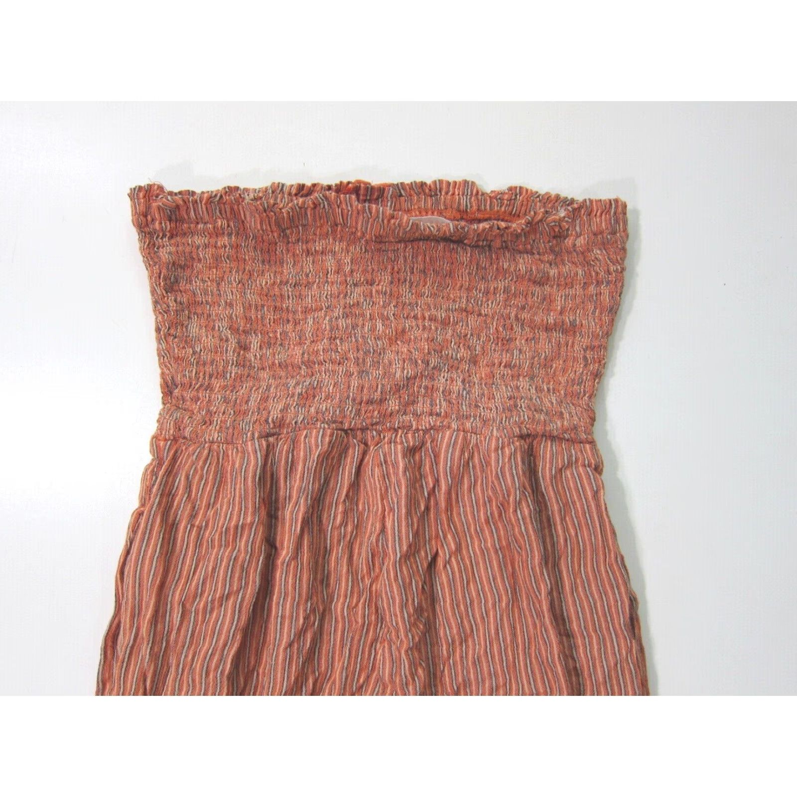 Vintage VINTAGE Aeropostale 100% Rayon Orange Stripe Strapless Pocket Romper Jumper Women Small Size S / US 4 / IT 40 - 5 Thumbnail