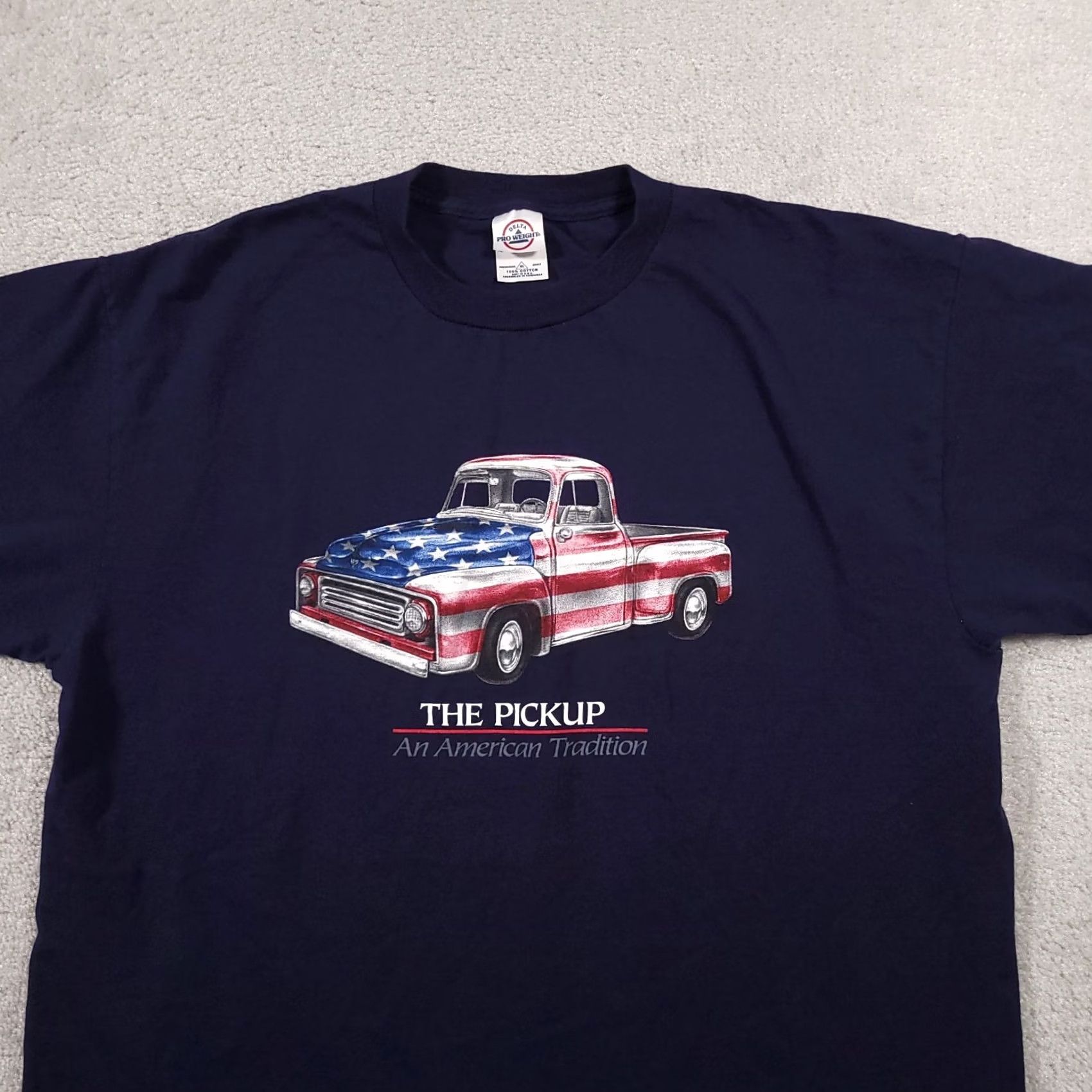 Delta VINTAGE Pickup Truck Shirt Mens XL Blue Short Sleeve American Tradition USA Dad Tee Size US XL / EU 56 / 4 - 3 Thumbnail